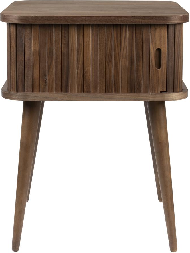 Sidebord Zuiver Barbier Valnødfinér Med Skydedør  Gummitræ  45ã 45    H59
