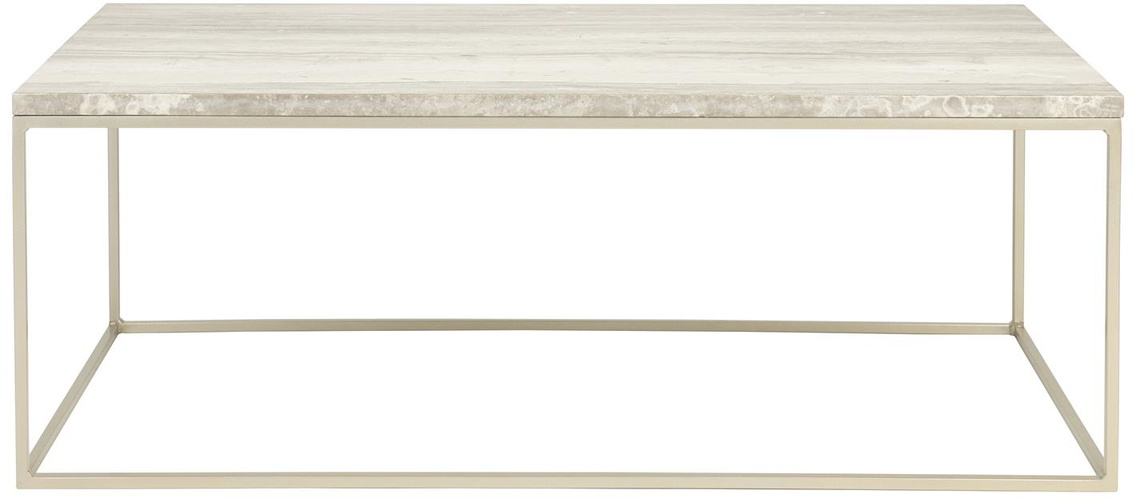 Sofabord Zuiver Stray   Massiv Perlemor Marmor   Grå Jernbase  91x41x35