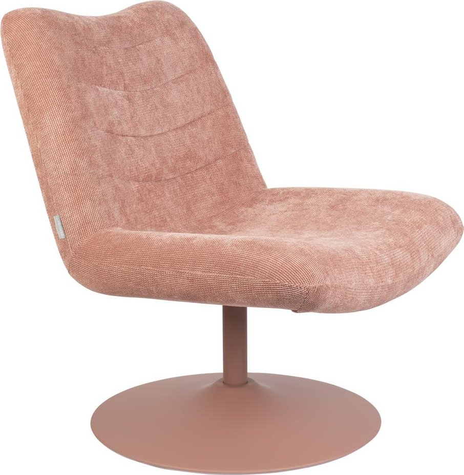 Loungestol Zuiver Bubba Støvet Rosa Stofdrejestol Med Metalstel H85xb67xl81