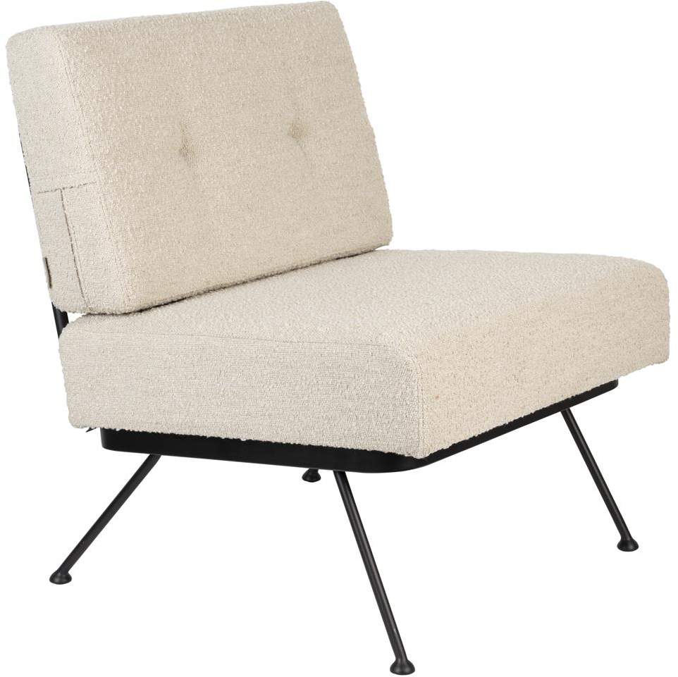 Lysgrå Bouclé Loungestol Zuiver Bowie – Retro Elegance
