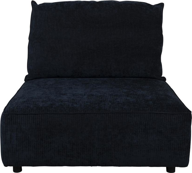 -personers Sofa Zuiver Element Hunter Modulopbygget Kulsort Ribbet Stof Med  -skum
