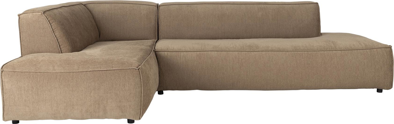 Hjørnesofa  -personers Zuiver Fat Freddy Venstrevendt Brungrå Polyesterstof 72x308x188