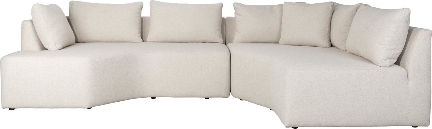 -sofa Zuiver Prosper Højrevendt Lysgrå Polyester 355x124x79