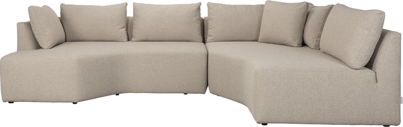 -sofa Zuiver Prosper Venstrevendt     Pers Stenlysgrå Polyester