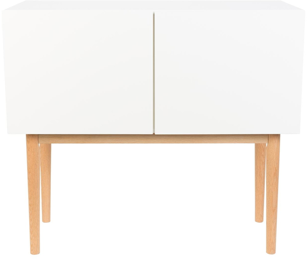 Skænk Zuiver   Wood Offwhite Mdf Med Egetræsben H80xb90xd40