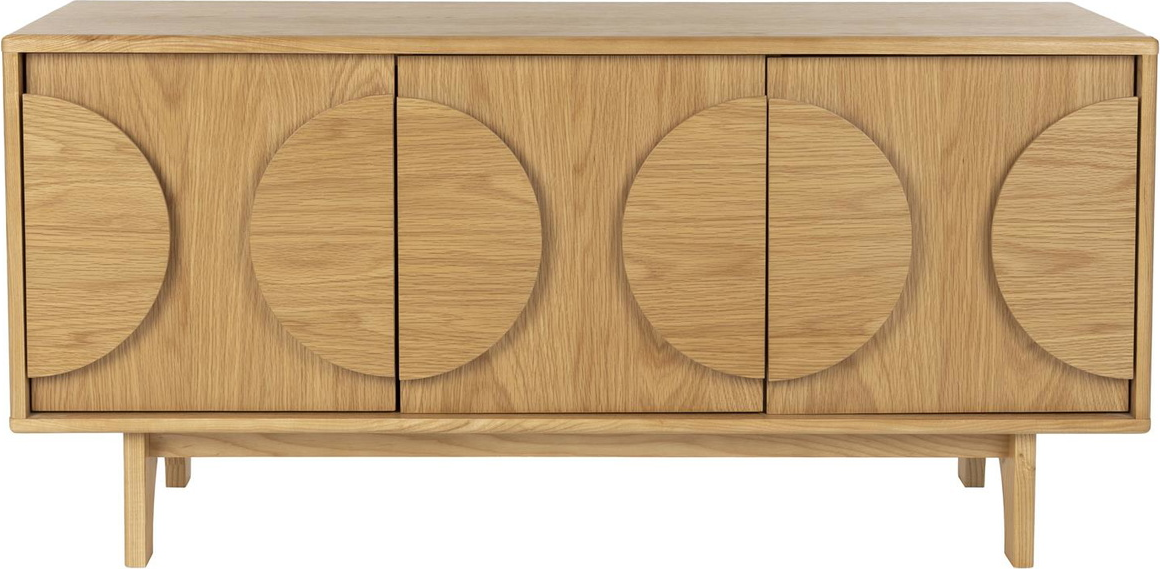 Skænk Zuiver Groove Egetræsfiner Mørk Sand H58   B120   D40