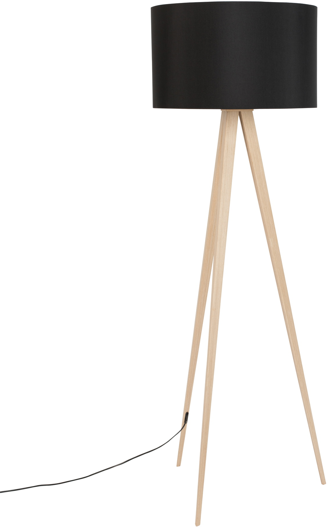 Gulvlampe Zuiver Tripod Antracit H151 ø50     Metal   Egetræsfiner Moderne Stuebelysning