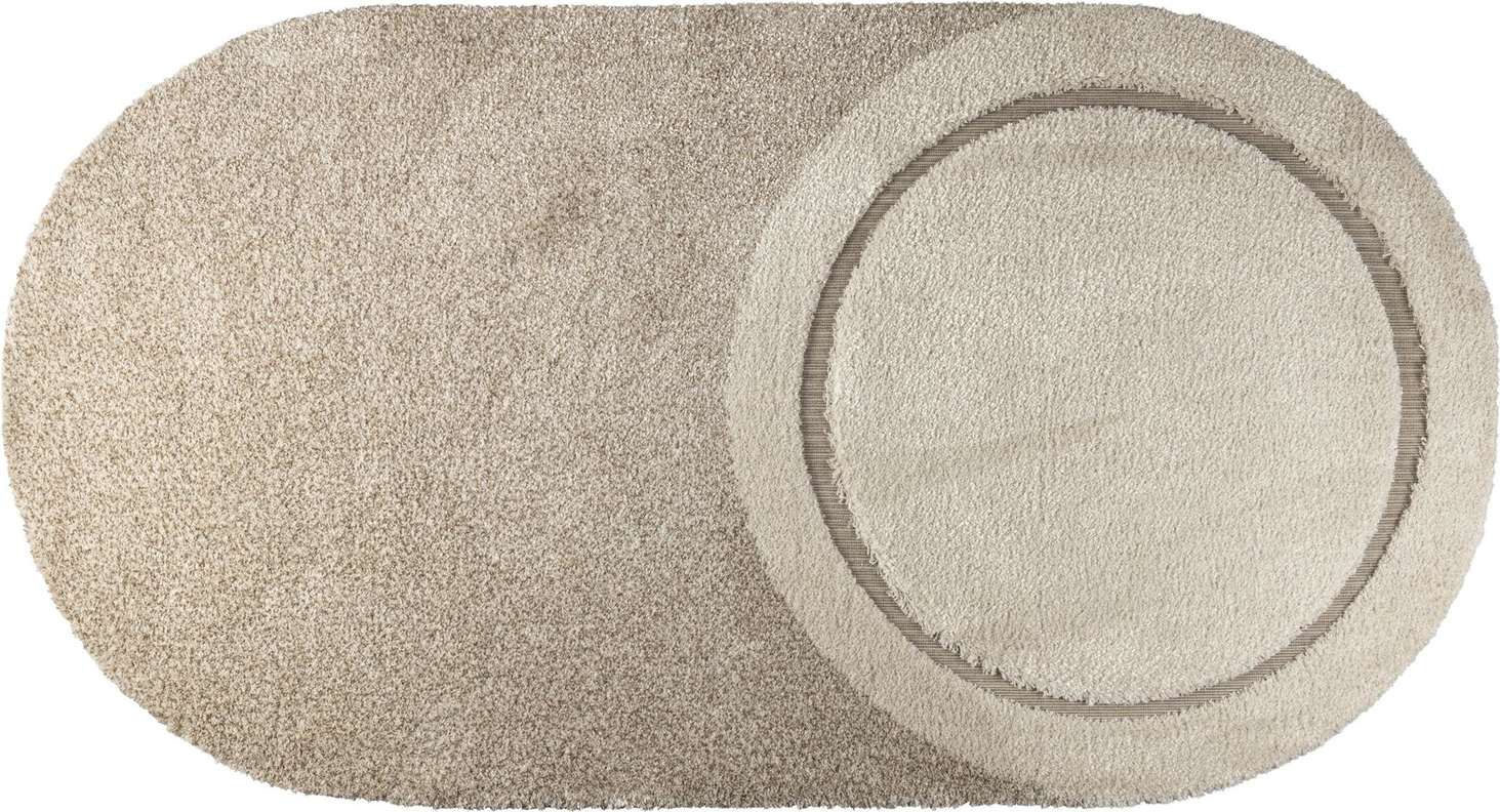 Gulvtæppe Zuiver Spark Oval 160x300   Stenlysgrå