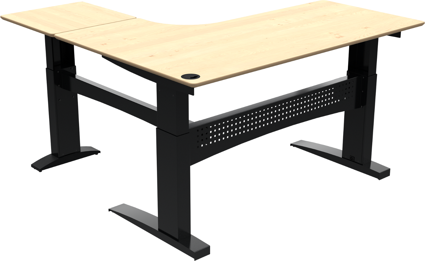 Hæve-Sænkebord Zennord Flexdesk – L-formet Tre-benet Bord