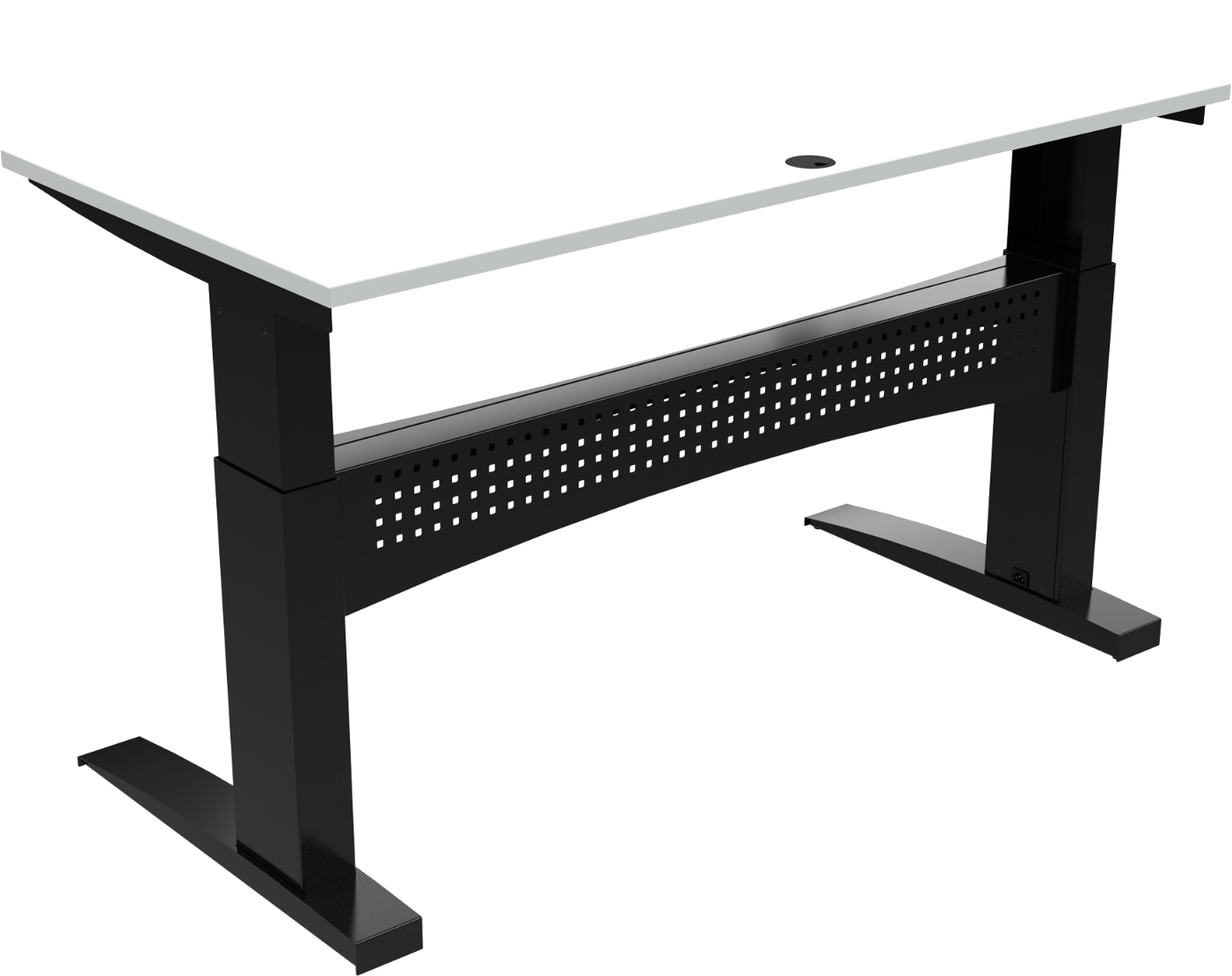Hæve-sænkebord Zennord Flexdesk  -bens Firkantet 160x80   Hvid Sort