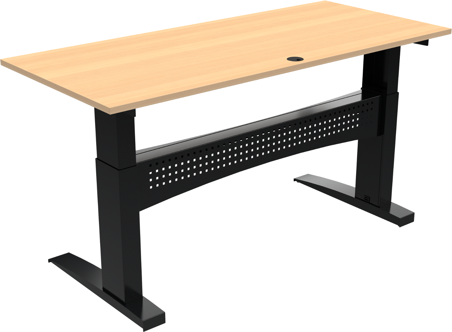 Hæve-sænkebord Zennord Flexdesk – Elegant i Sort og Natur