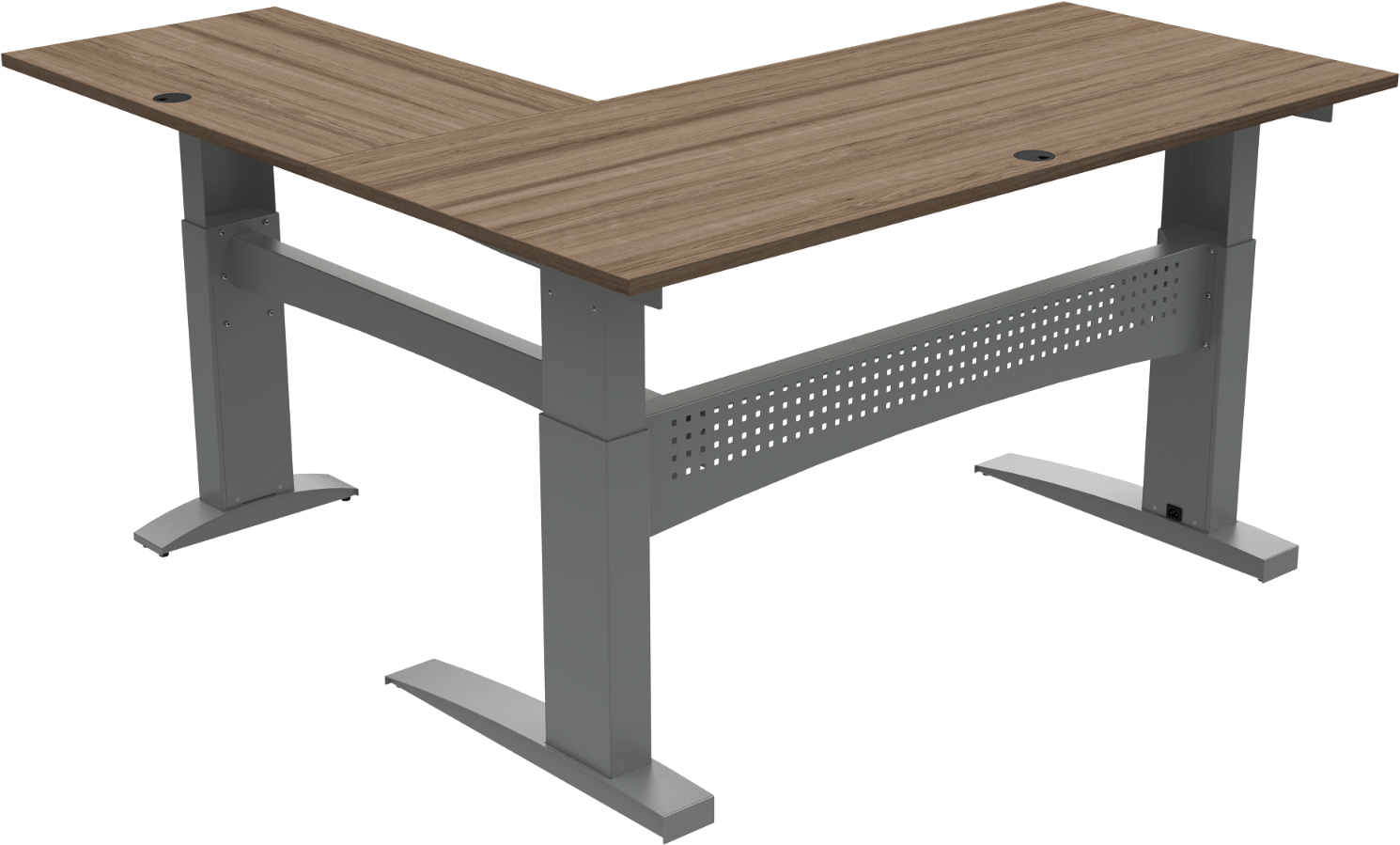 Hæve-sænkebord Zennord Flexdesk i Valnød og Sølv 180 cm
