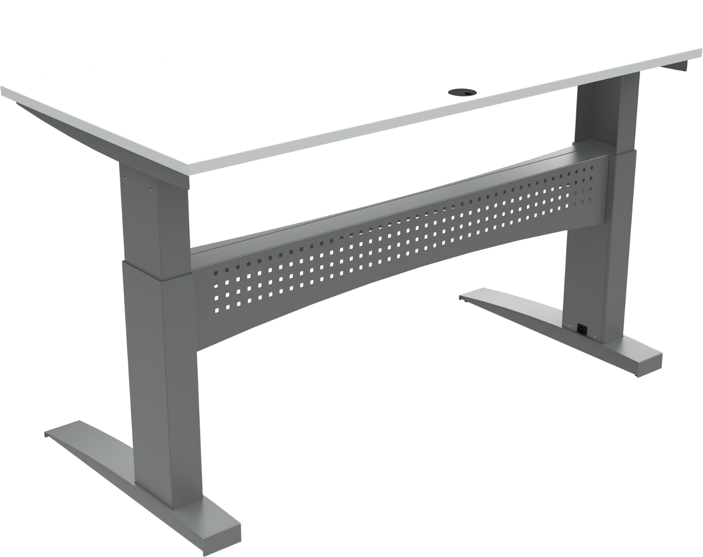Hæve-sænkebord Zennord Flexdesk 160x80 i Hvid/Sølv
