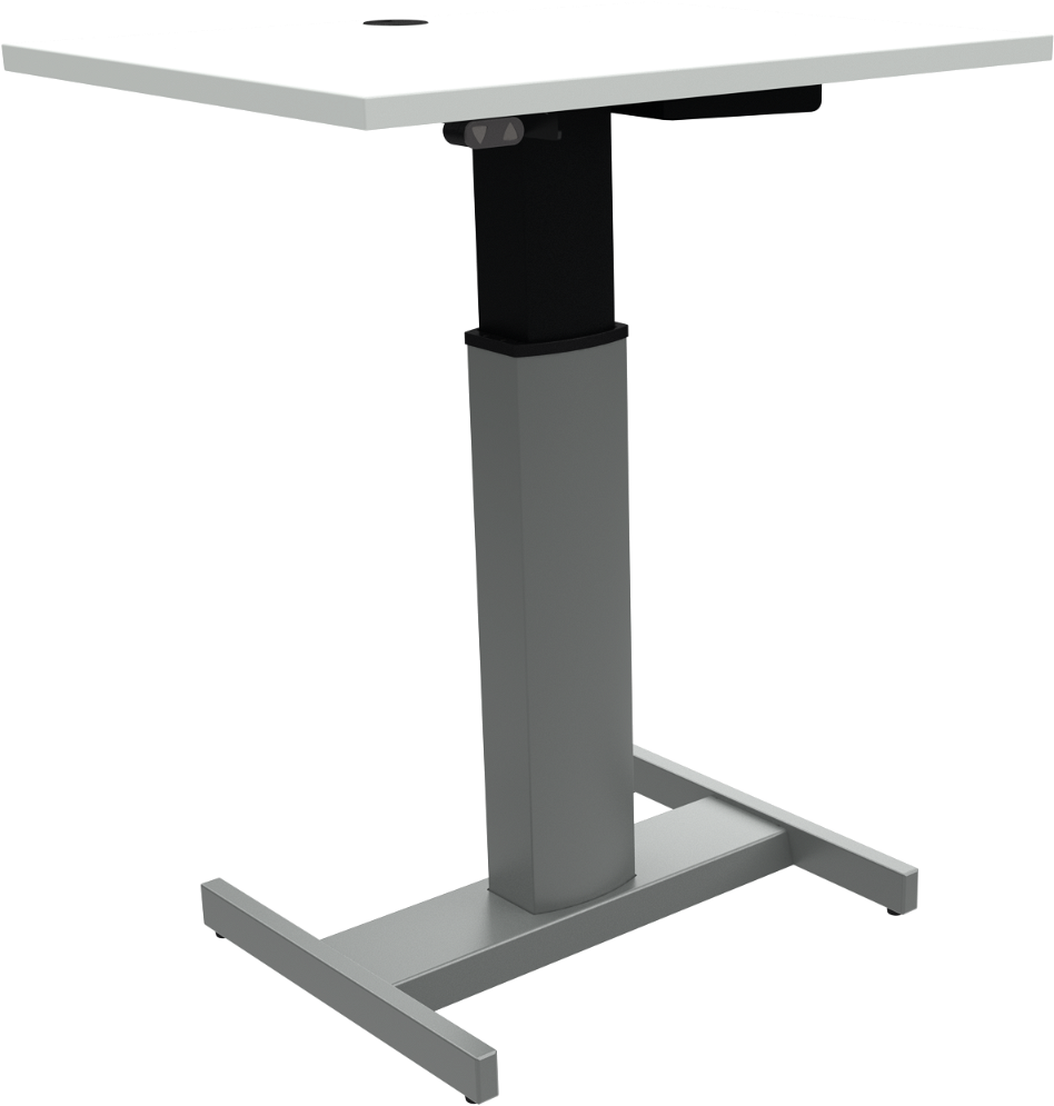 Hæve-sænkebord med hjul fra Zennord – Hvid/Sølv Design