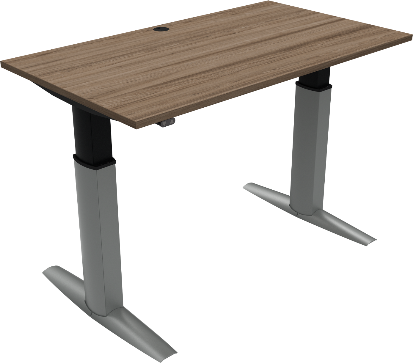 Hæve-Sænkebord Zennord ElevateLine 140x80 Valnød/Sølv
