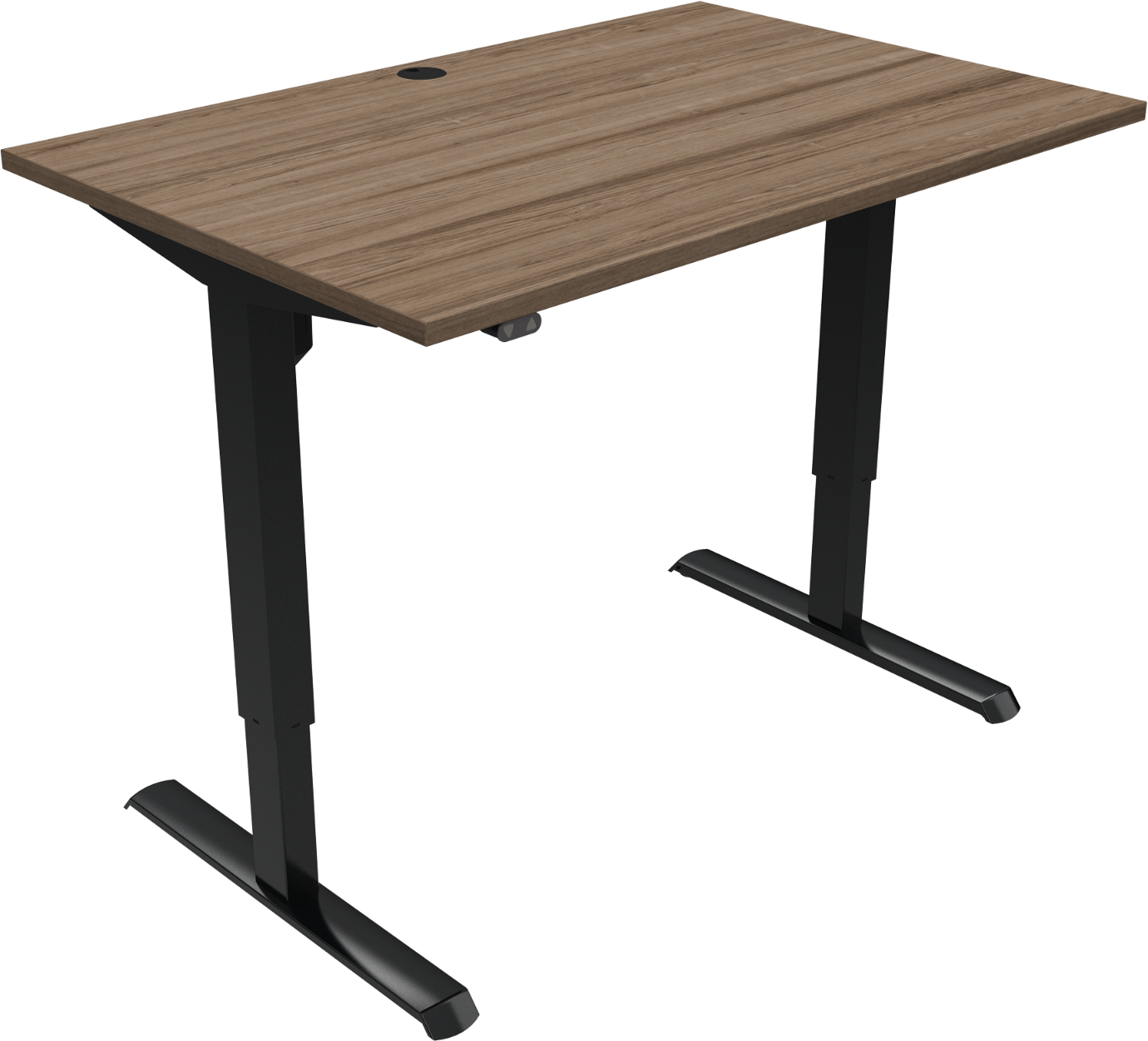 Hæve-Sænkebord i Valnød med Sort Stel - Ergonomisk Design