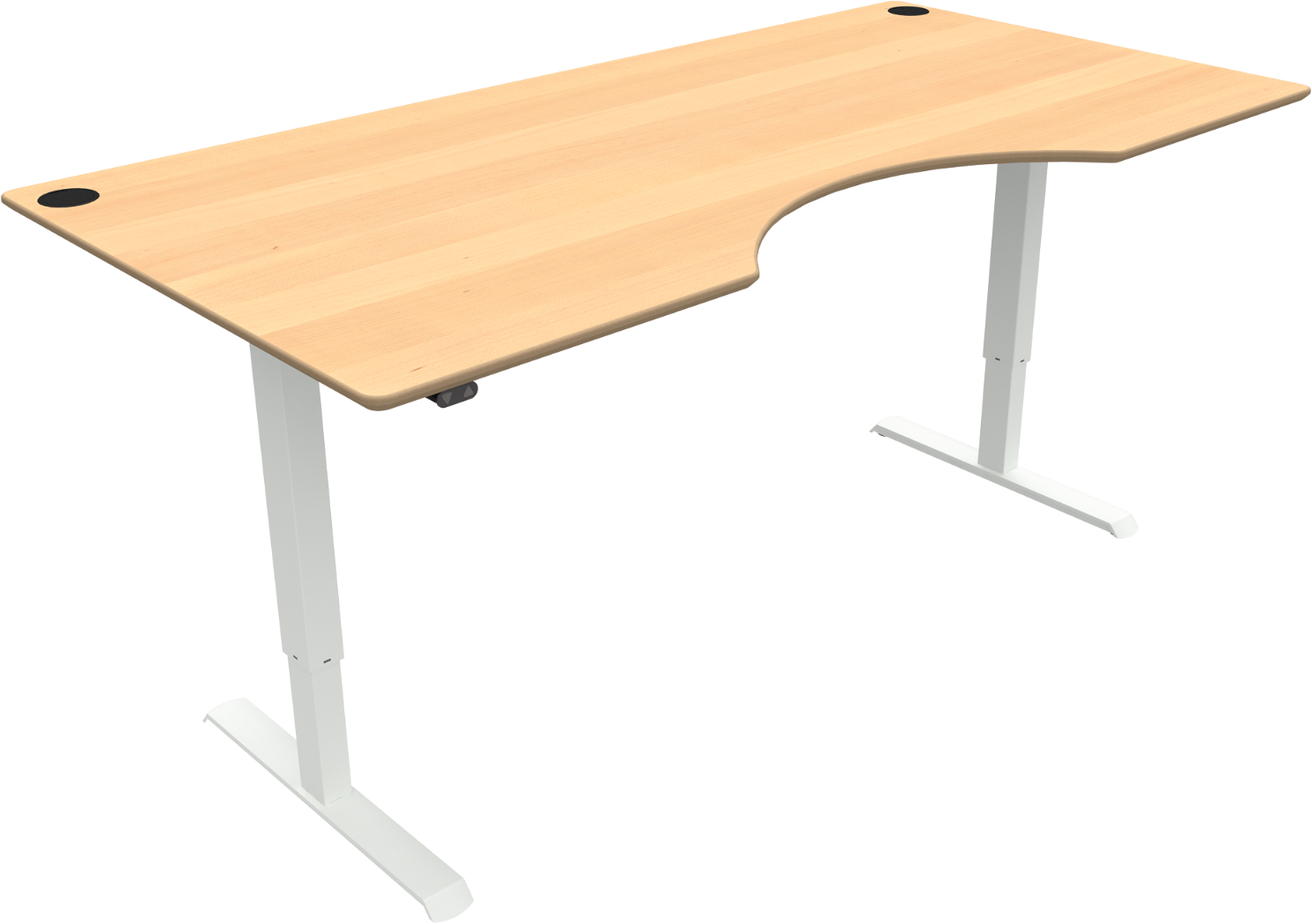 Hæve-sænkebord Zennord AdaptDesk i Bøg – Hvid Natur 200x100 cm