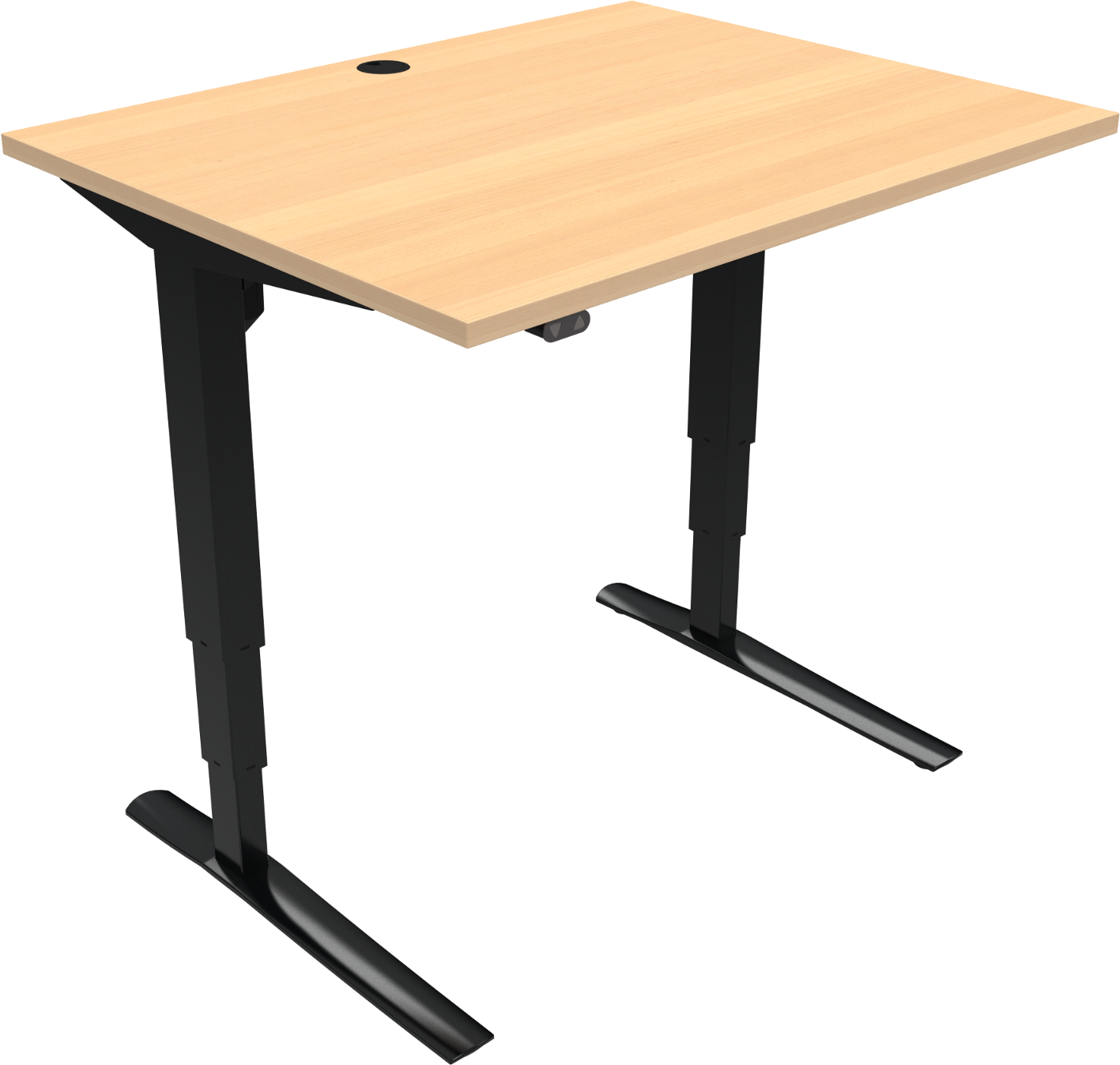 -bens Hæve- Sænkebord Zennord Rise Rest Firkantet 80x100   Natur Sort Bøg Sit-stand Bord