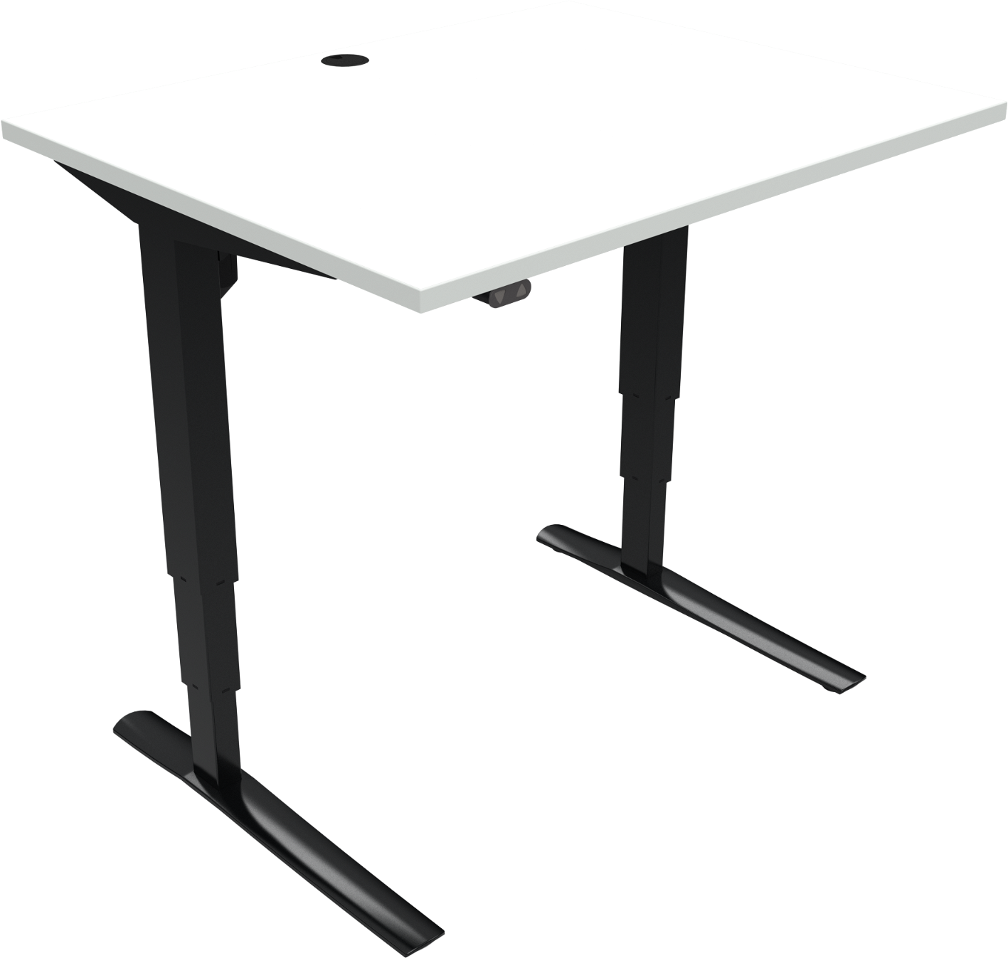 -bens Hæve- Sænkebord Zennord Rise Rest 501-43   Højdejusterbart Skrivebord 65-125   Mfc Hvid Sort 80ã 100
