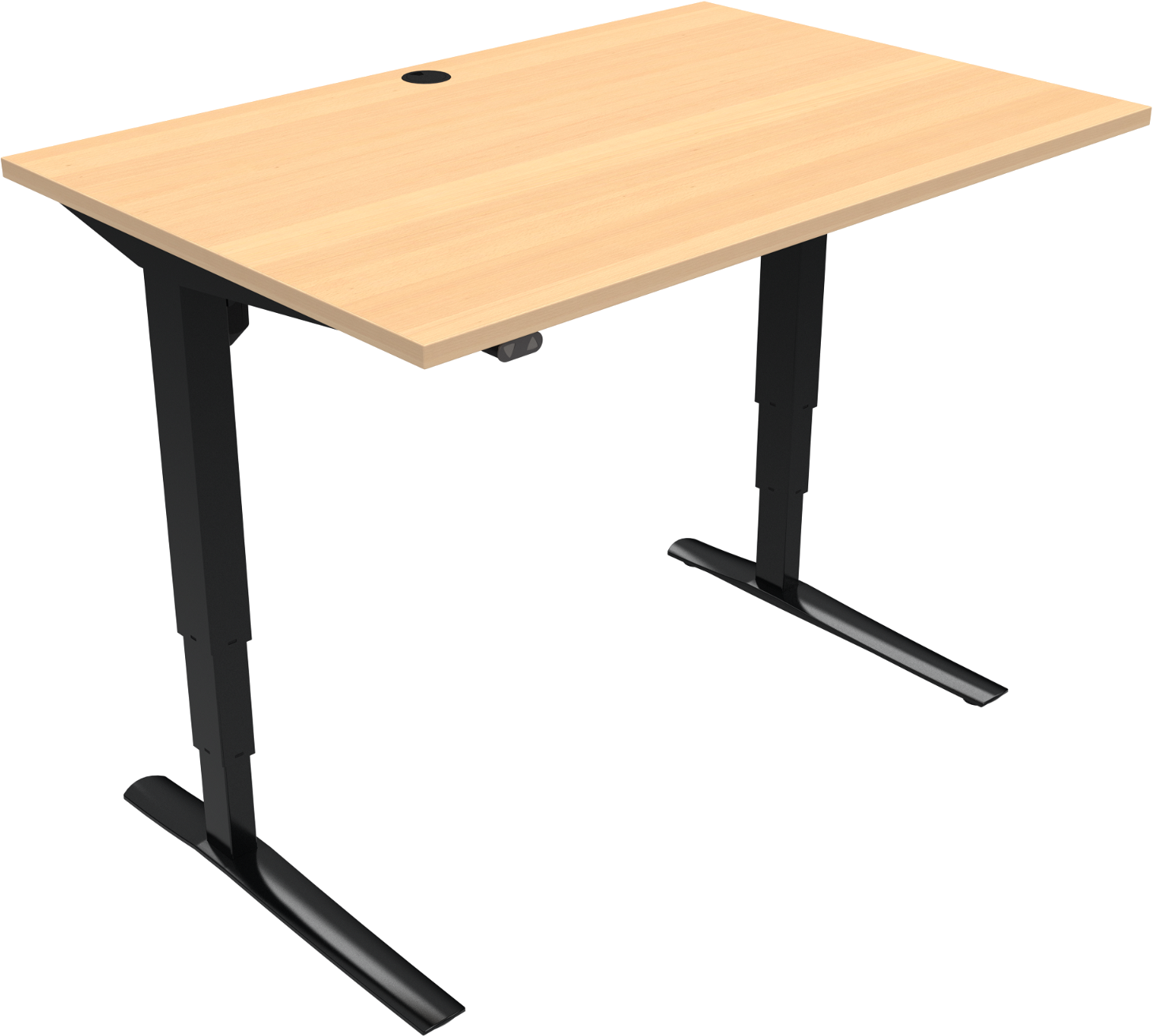-bens Hæve- Sænkebord Zennord Rise Rest Natur Sort Skrivebord 120x80   Højde 65-125