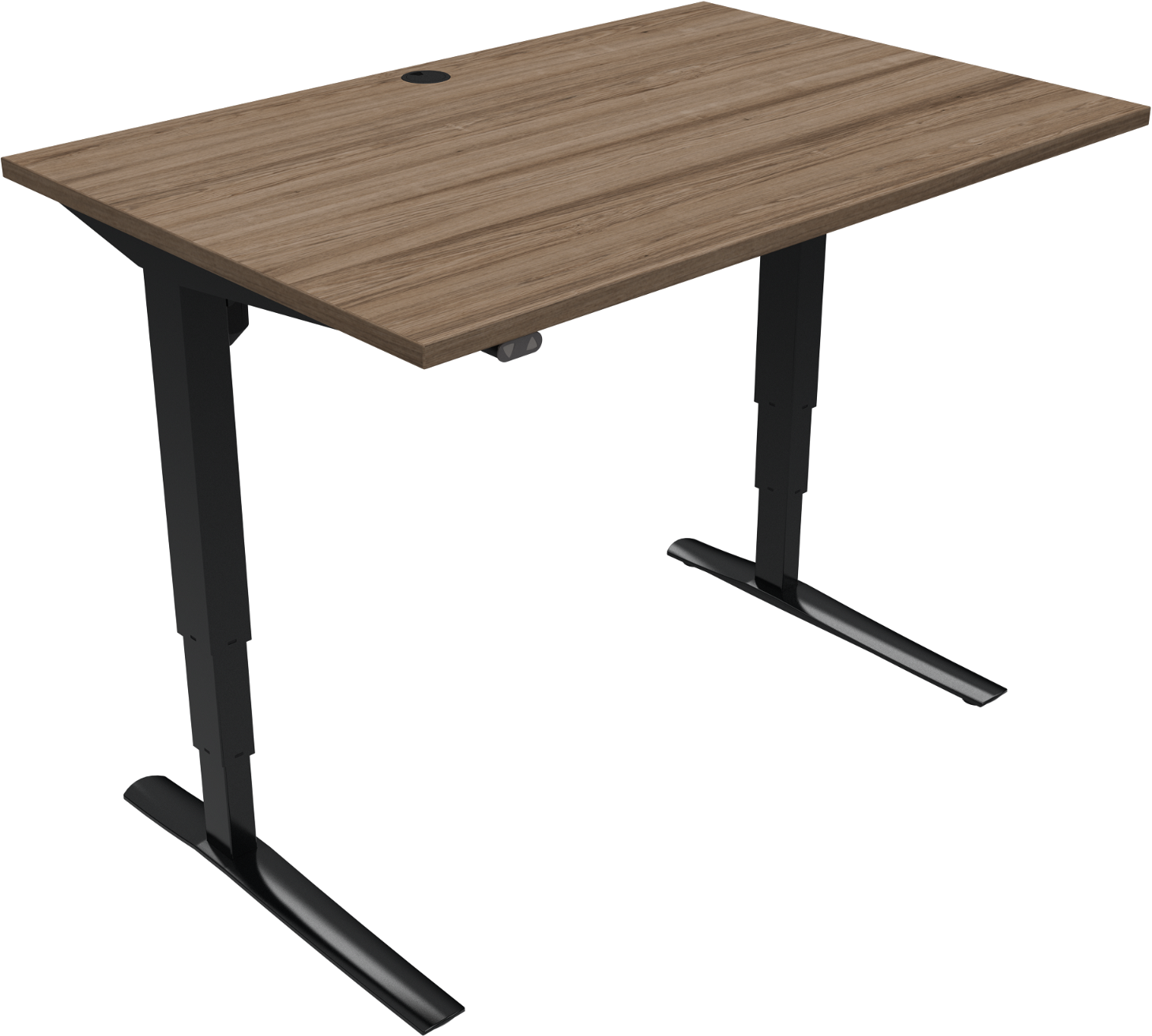 Firkantet  -bens Hæve- Sænkebord Skrivebord Zennord Rise Rest 501-43 120x80   Valnød Sort