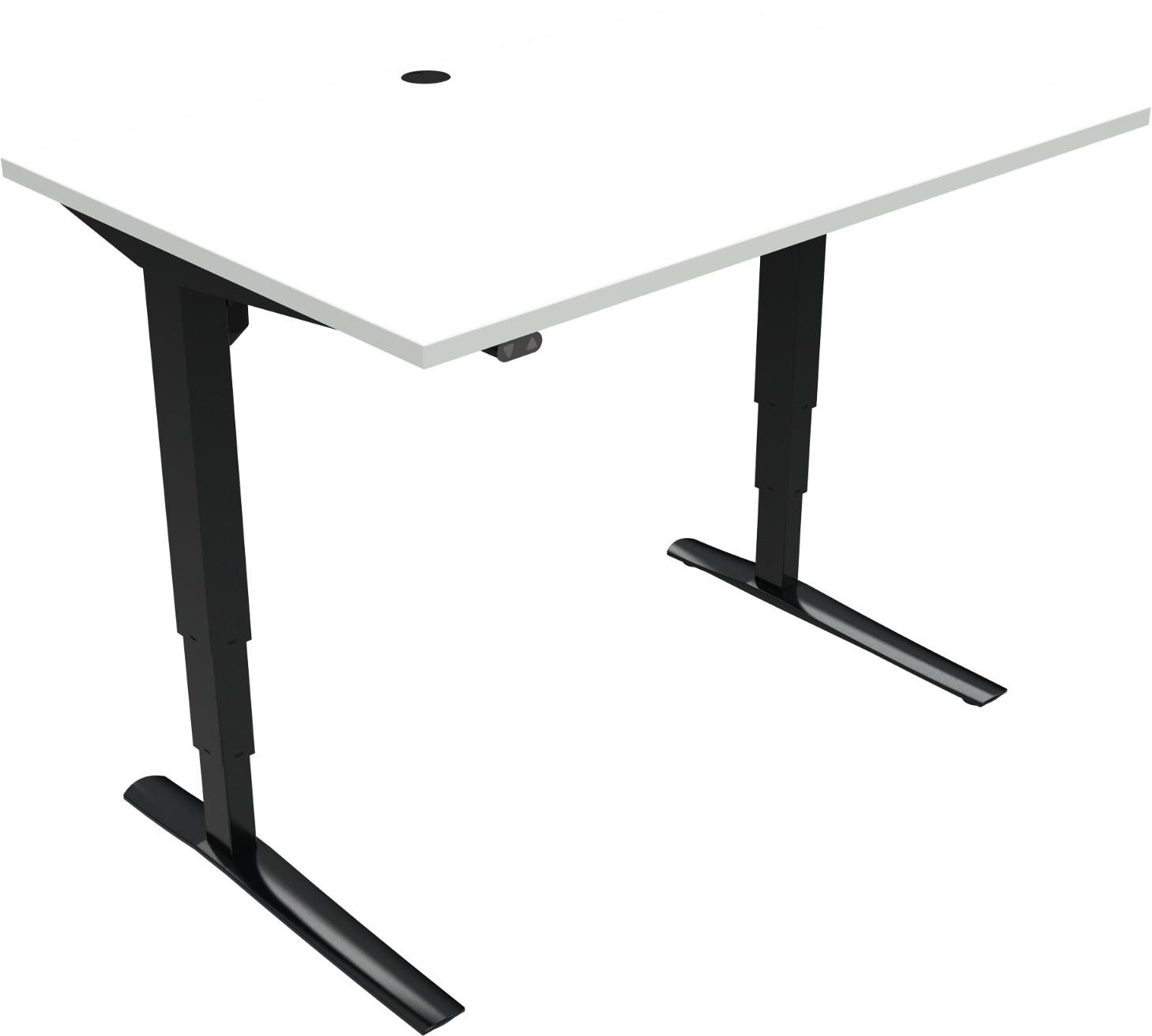 -bens Hæve- Sænkebord Zennord Rise Rest Ståbord 120x80   Højde 65-125   Hvid Sort Melamin Mfc