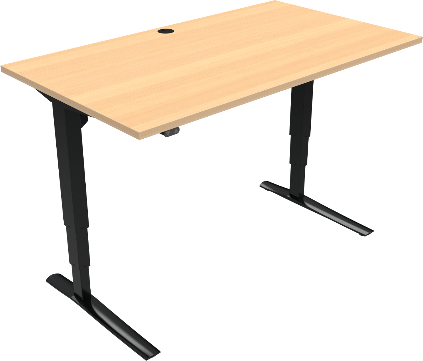 Hæve-sænkebord Zennord Rise Rest -bens Firkantet Skrivebord Bøg Natur Sort Højdejusterbart 65-125