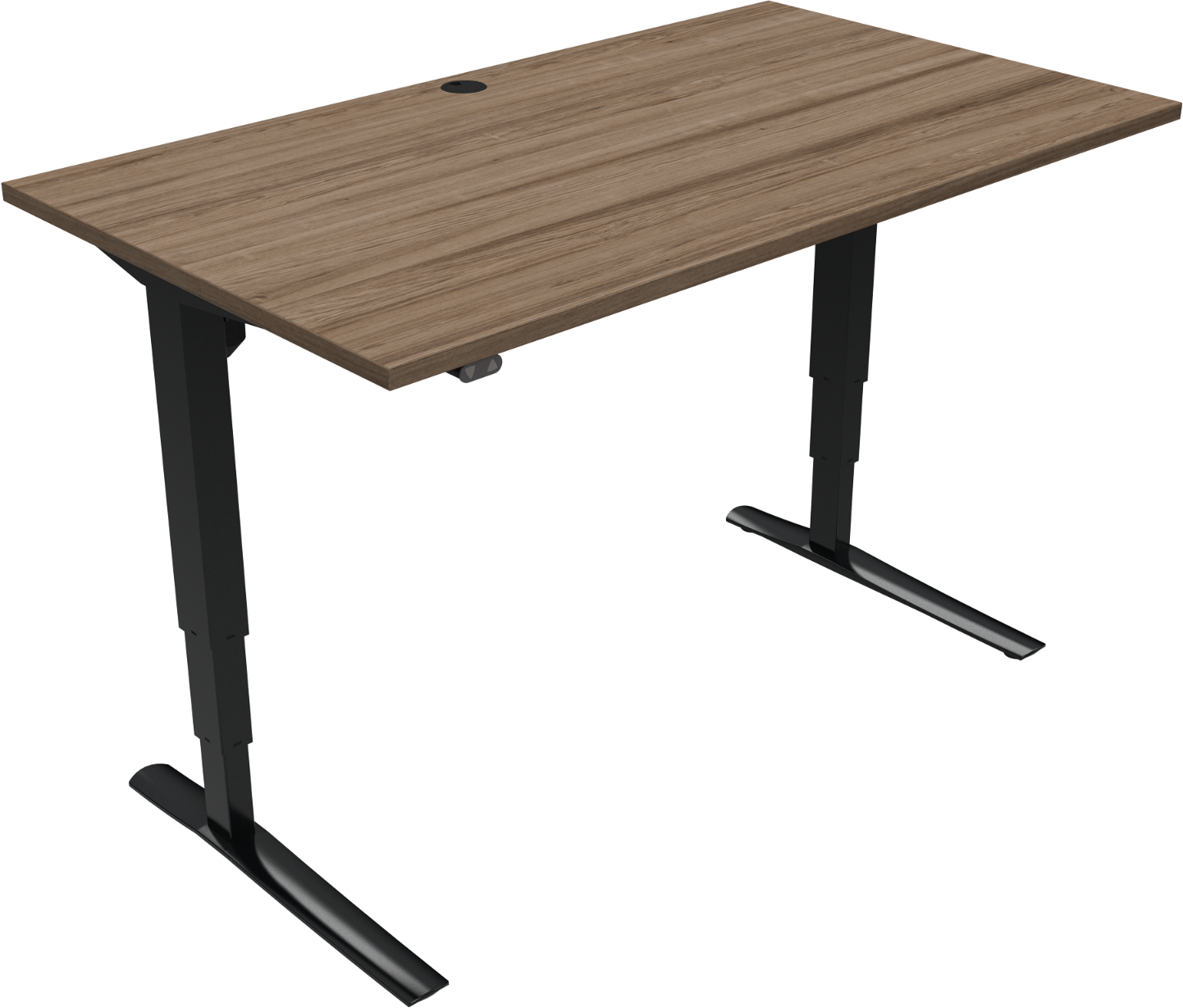 -bens Hæve- Sænkebord Zennord Rise Rest 140x80   Mørk Valnød Sort Stel