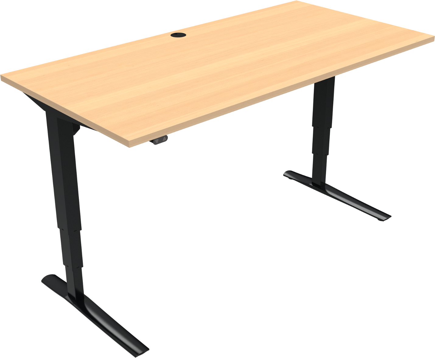 Hæve- Sænkebord Zennord Rise Rest Firkantet Natur Sort Bøg 160x80 Justerbar 65-125