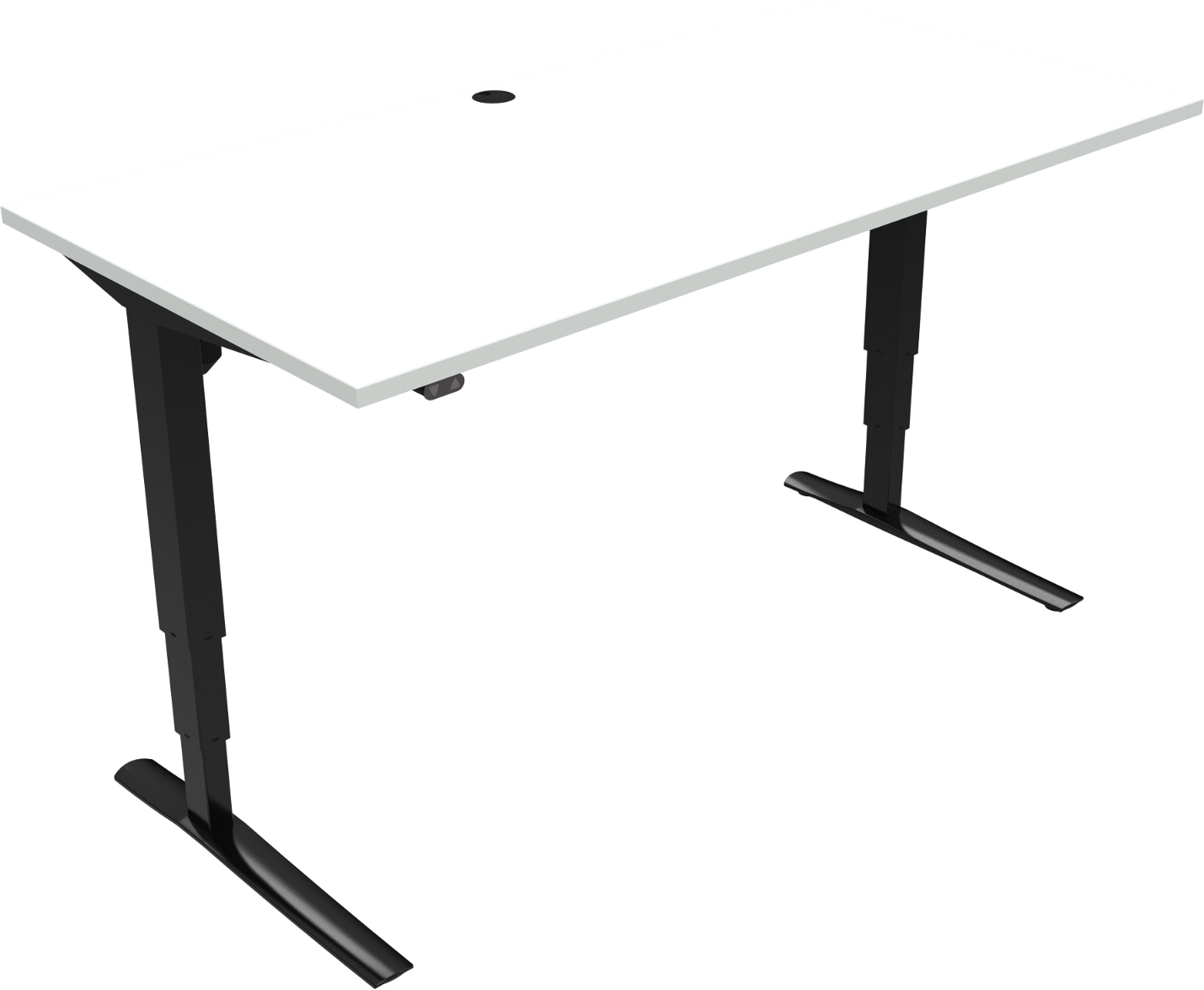 Hæve- Sænkebord Zennord Rise Rest Sit-stand Skrivebord 160 80 Hvid Sort Mfc