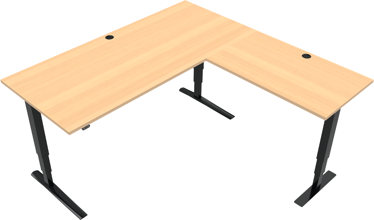 Hæve- Sænkebord Zennord Rise Rest Tre-bens Firkantet 180x180   Bøg Natur Sort
