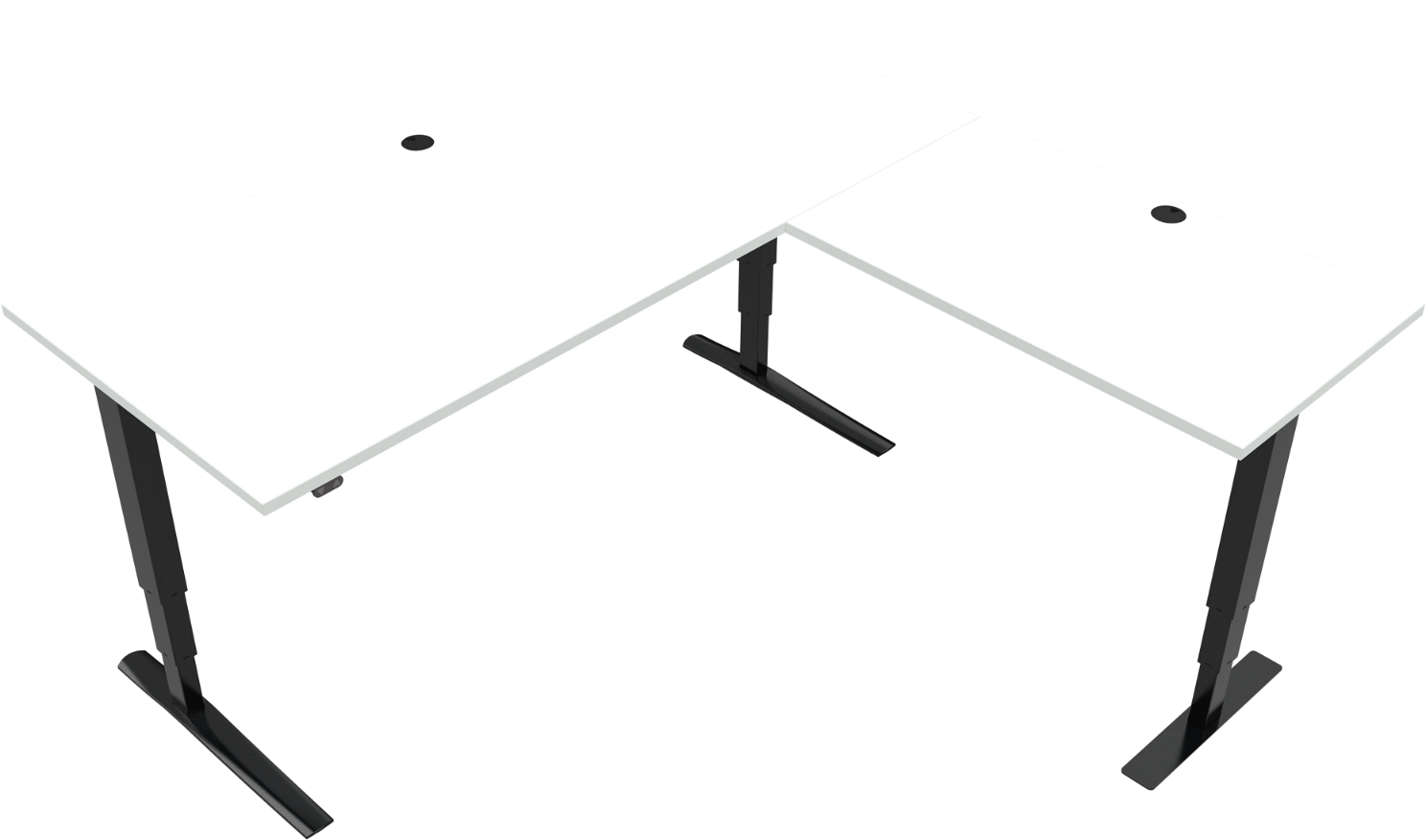 Hæve- Sænkebord Tre-bens Firkantet Zennord Rise Rest 180x180   Hvid Sort