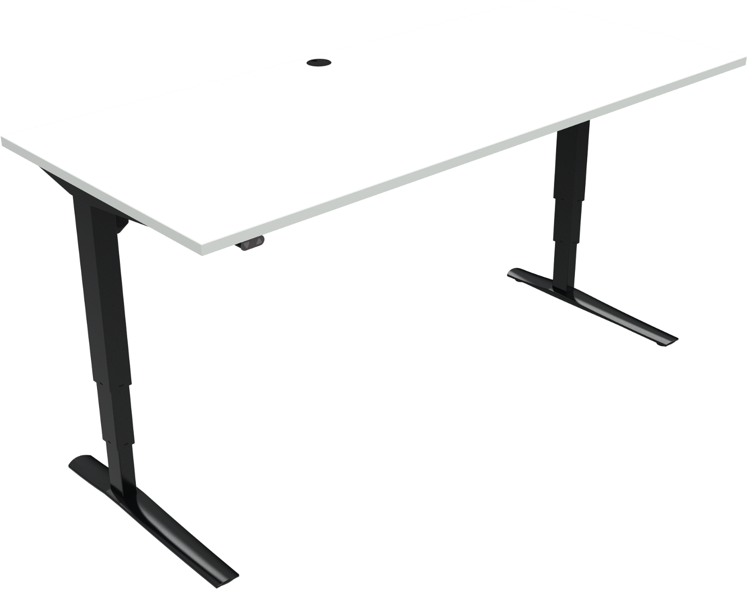Firkantet  -bens Hæve-sænkebord Zennord Rise Rest Arbejdsbord Hvid Sort 180x80