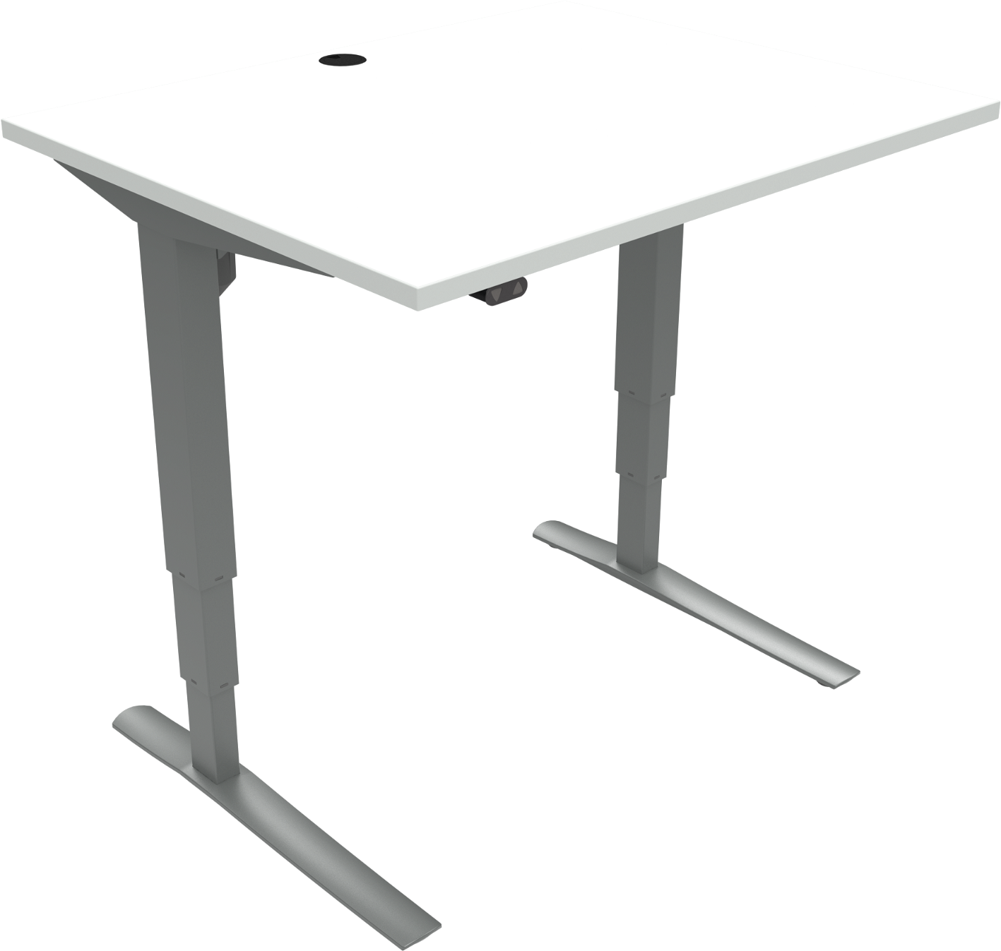 Hæve- Sænkebord Zennord Rise Rest  -benet Firkantet Skrivebord Hvid Sølv 100x80