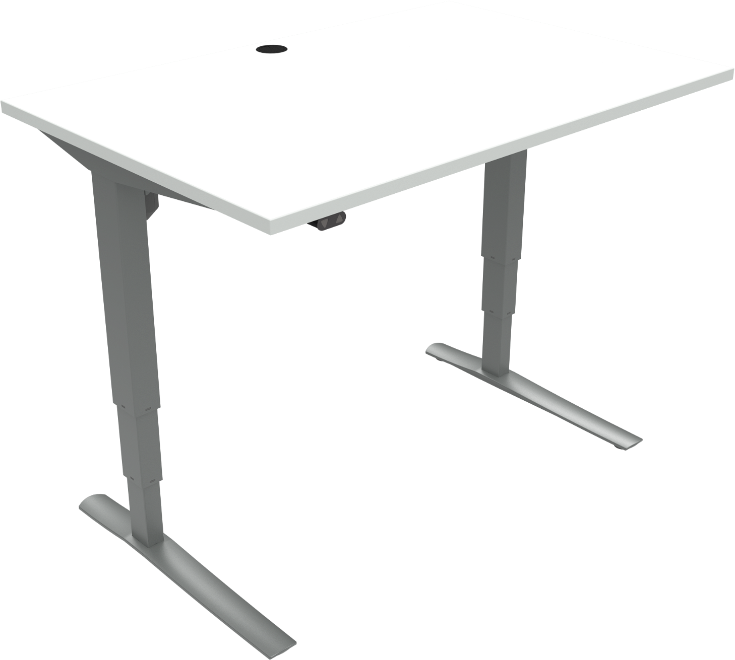 Hæve- Sænkebord Zennord Rise Rest -bens Firkantet Justerbar 65-125 80x120 Hvid Sølv