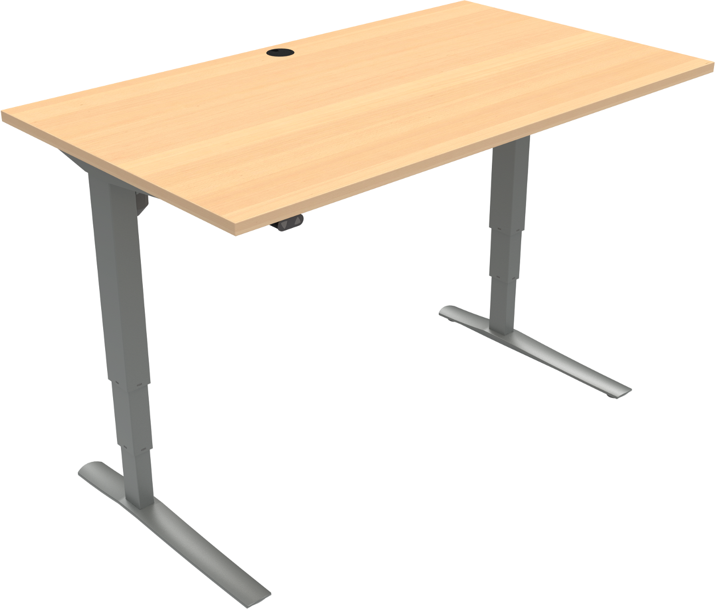 -bens Hæve- Sænkebord Zennord Rise Rest Firkantet Højdejusterbart 65-125   140x80   Natur Sølv Bøg