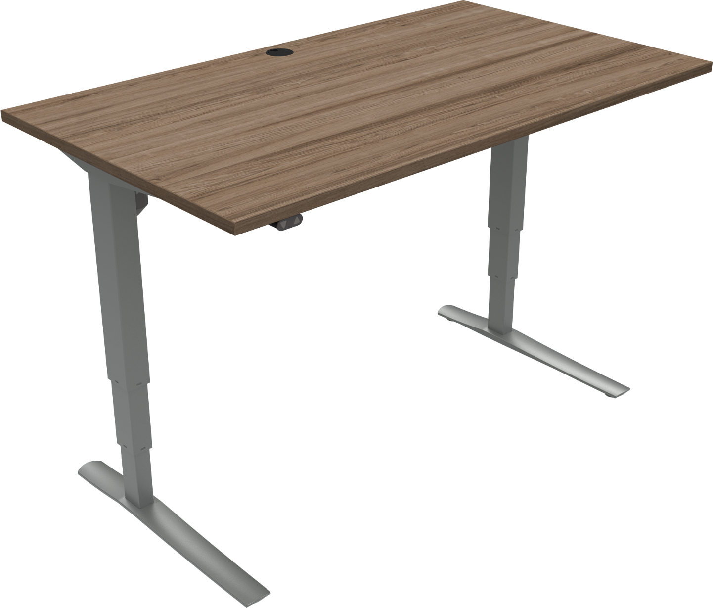 Firkantet -bens Hæve- Sænkebord Zennord Rise Rest Mørk Valnød Sølv 65-125x80x140