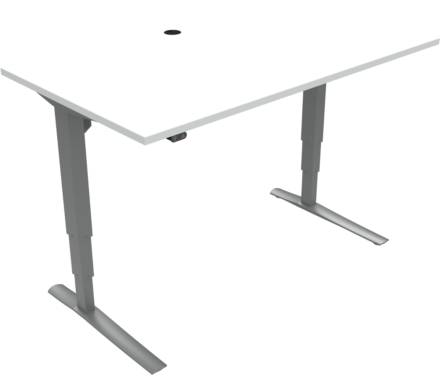 Hæve- Sænkebord Zennord Rise Rest  -bens  Firkantet 140x80    Mfc Hvid Sølv  65-125   Højdejustering Model 501-43 En527
