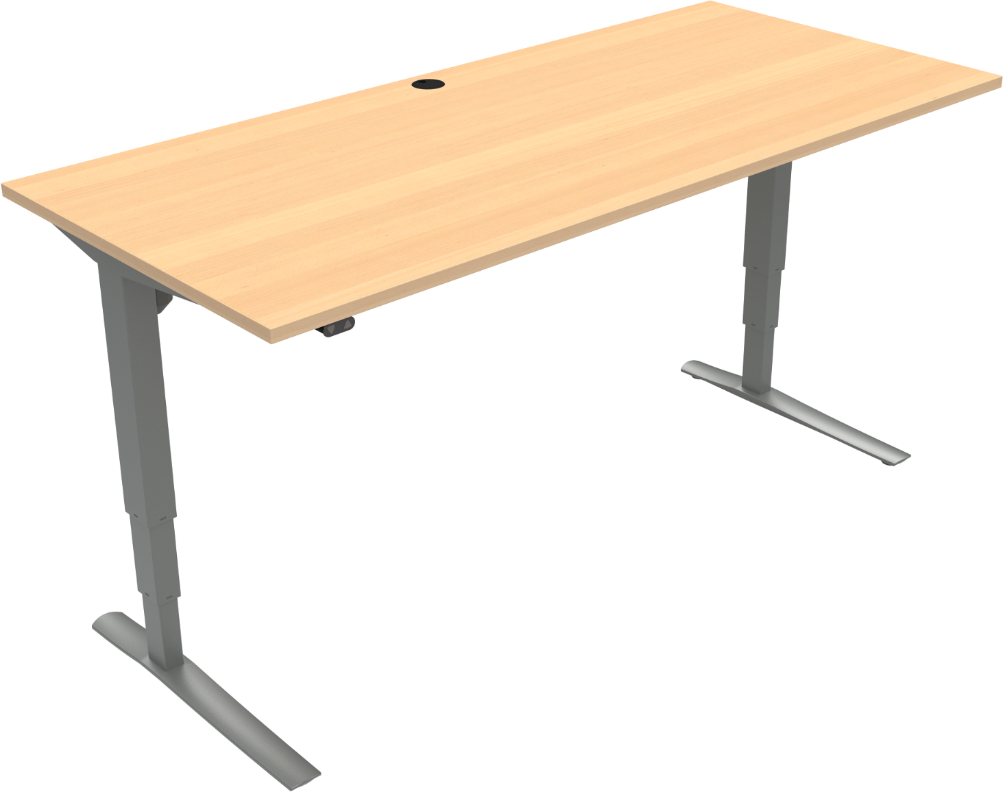 Hæve- Sænkebord Zennord Rise Rest -bens Skrivebord Højdejusterbar 65-125 Natur Sølv 180ã 80