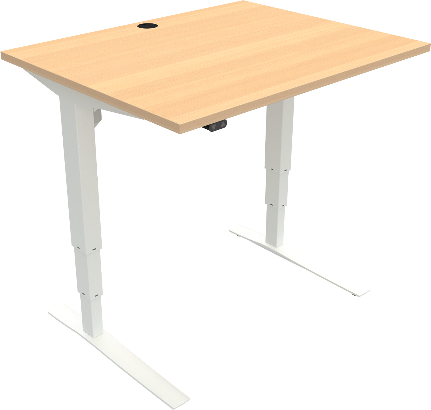 Hæve- Sænkebord Zennord Rise Rest 80x100 Bøg Hvid Justerbart Skrivebord