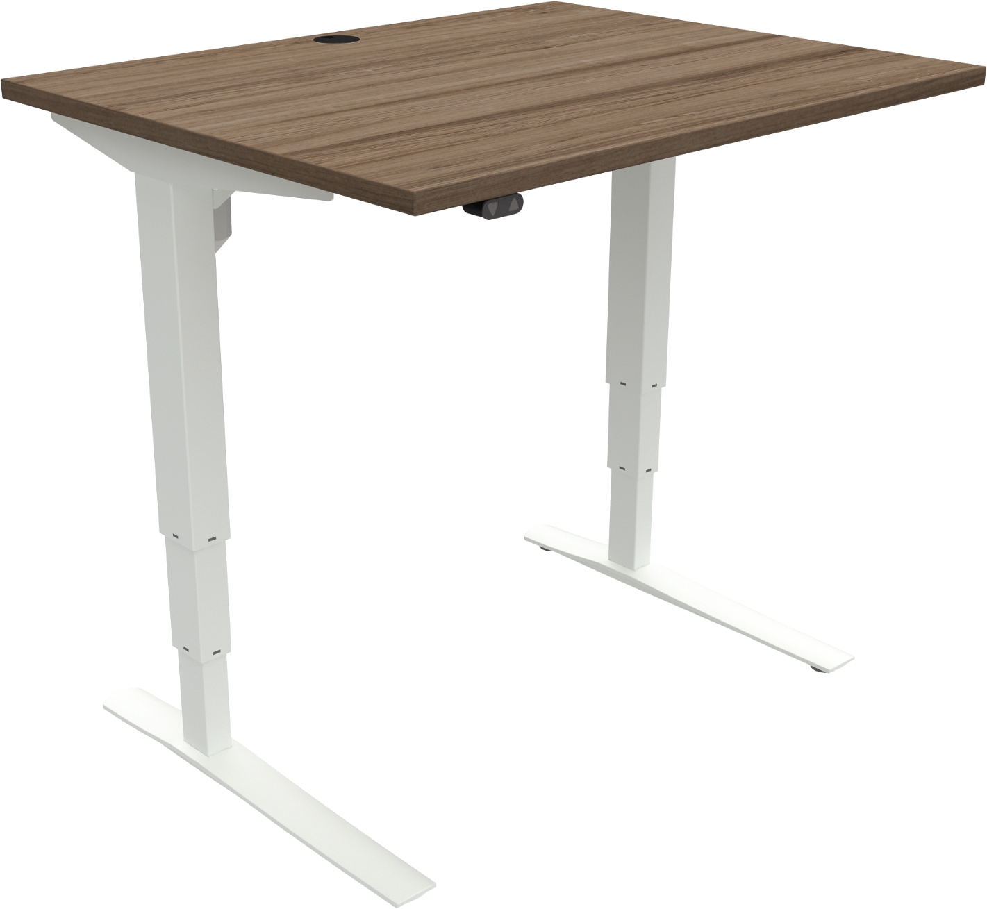 Hæve- Sænkebord Zennord Rise Rest -bens Firkantet Skrivebord H125ã B100ã D80 Mørk Natur Hvid