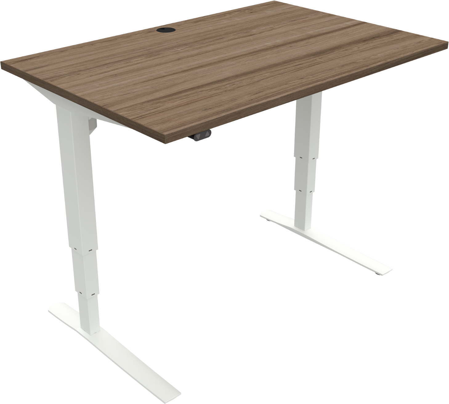 Hæve- Sænkebord Zennord Rise Rest Firkantet 120x80 Højdejusterbart 65-125 Mørk Valnød Hvid