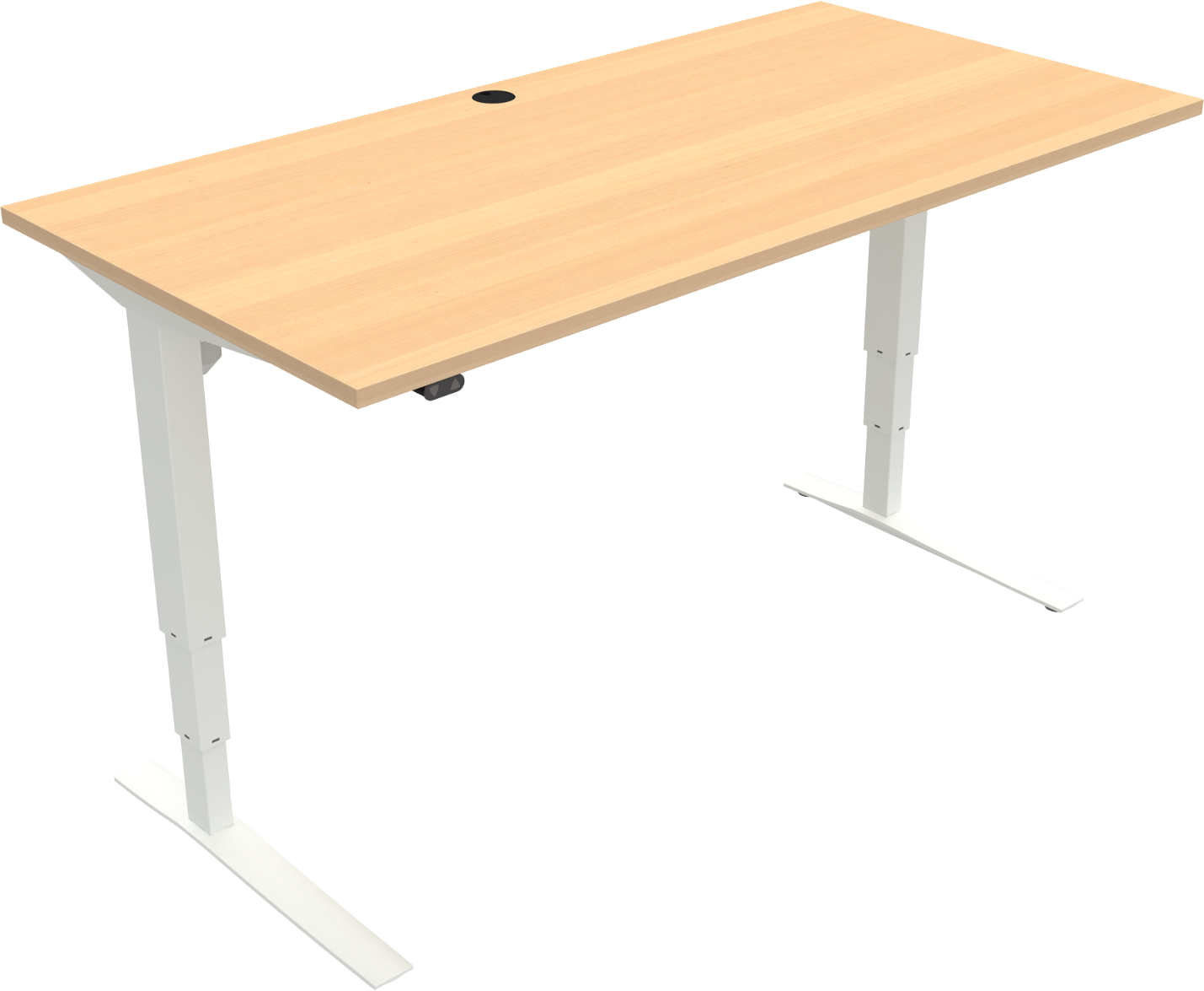-bens Hæve- Sænkebord Zennord Rise Rest   Ergonomisk Bøgeplade 160x80   Natur Hvid