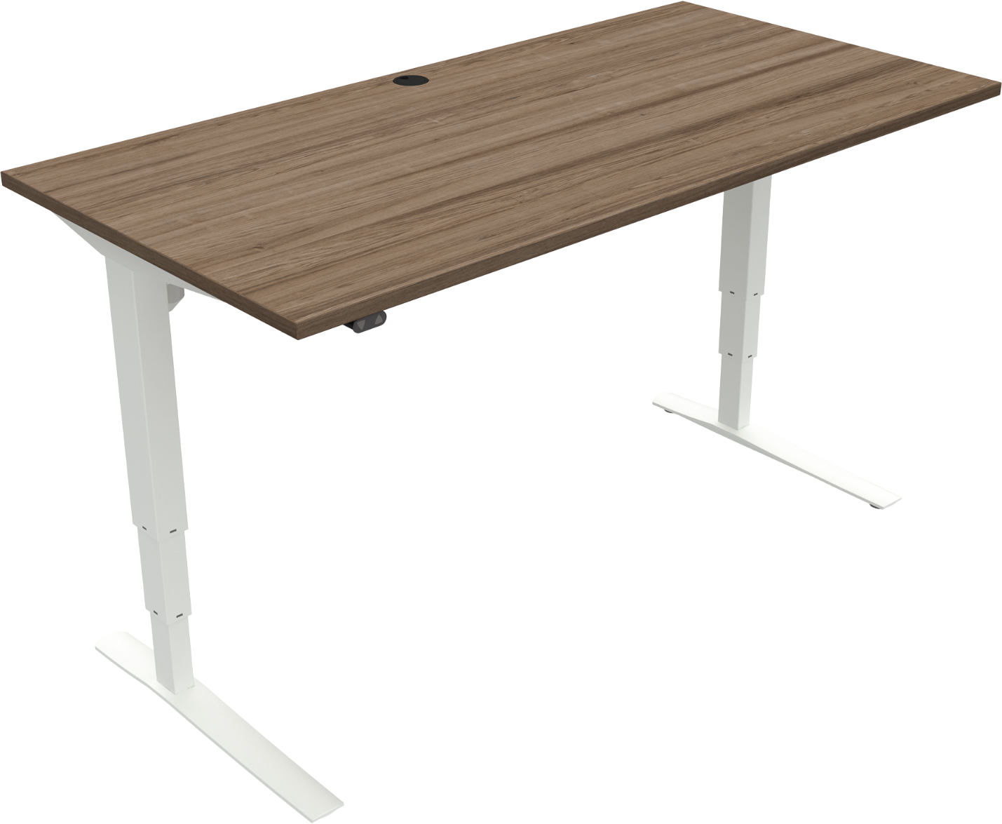 -bens Hæve- Sænkebord Zennord Rise Rest Firkantet 160x80 Valnød Hvid Justerbar 65-125