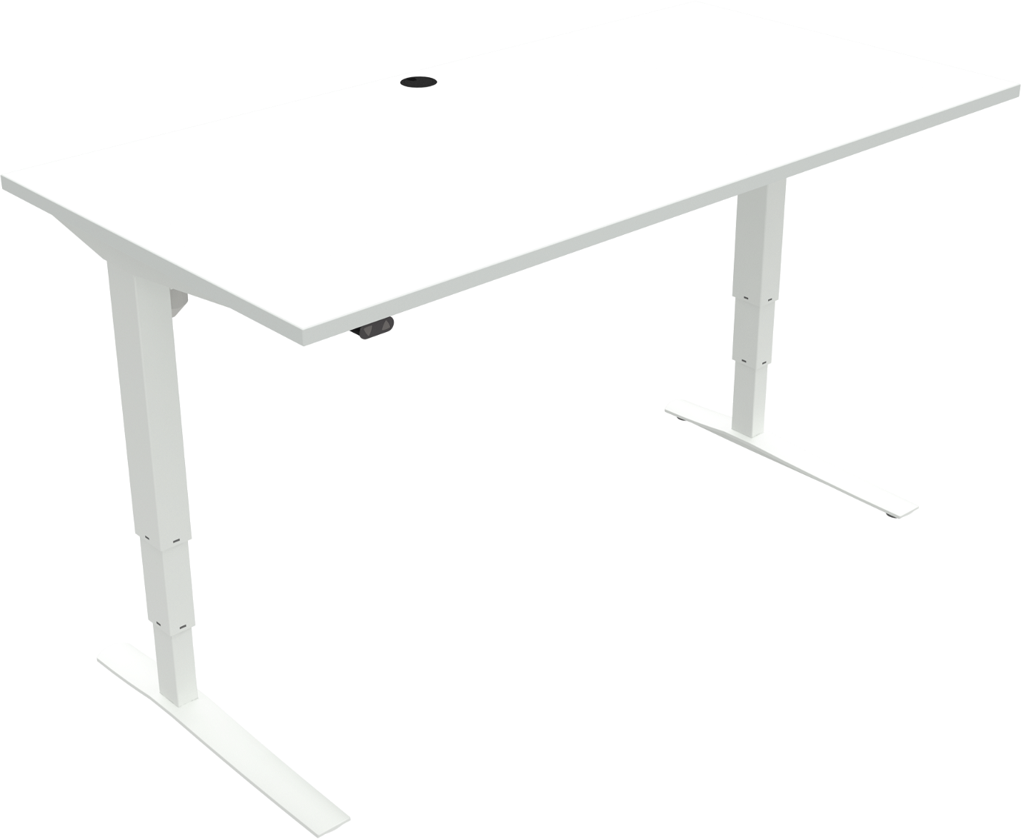 Zennord Rise Rest Hæve- Sænkebord  -bens Skrivebord H65-125   160x80   Hvid Melamin