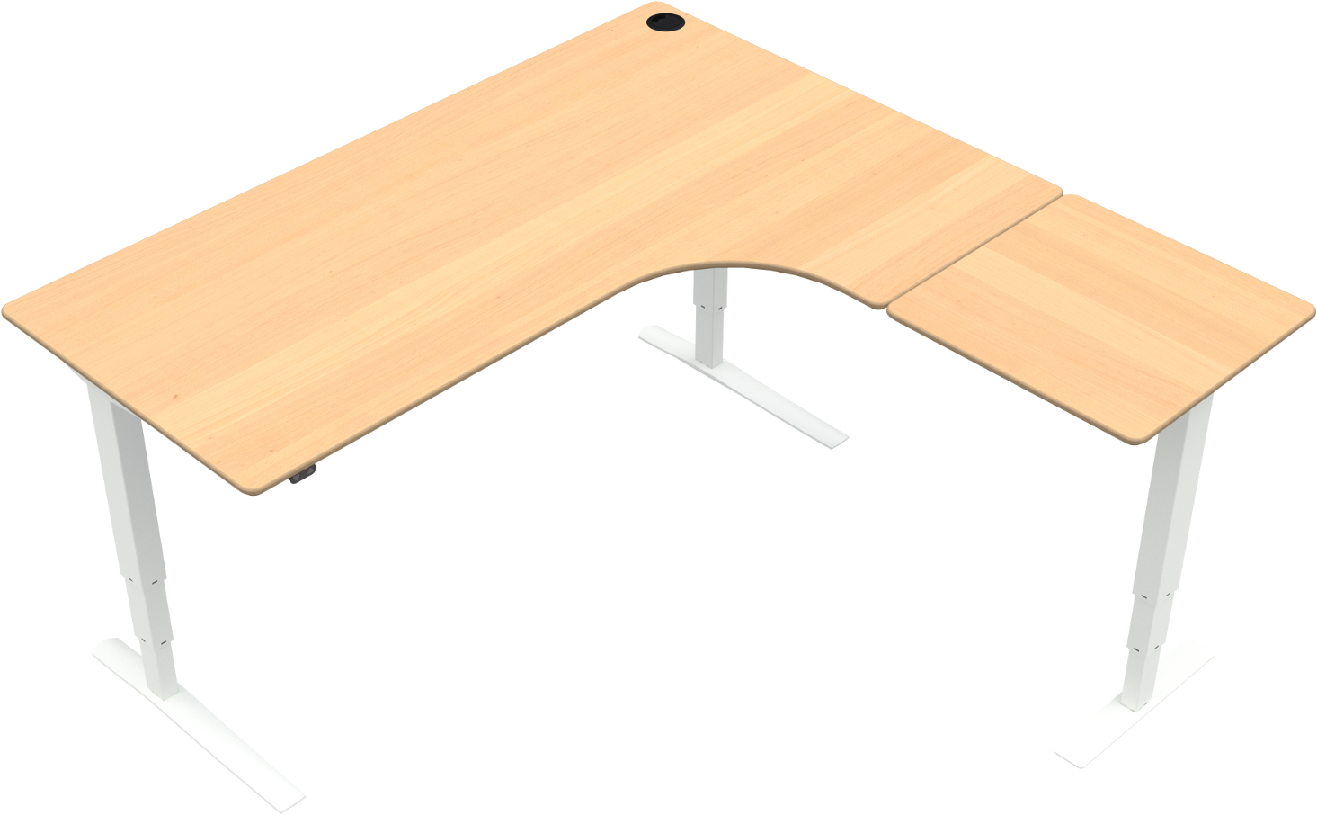 Tre-bens  -formet Hæve- Sænkebord Zennord Rise Rest Natur Hvid Justerbar 65 125