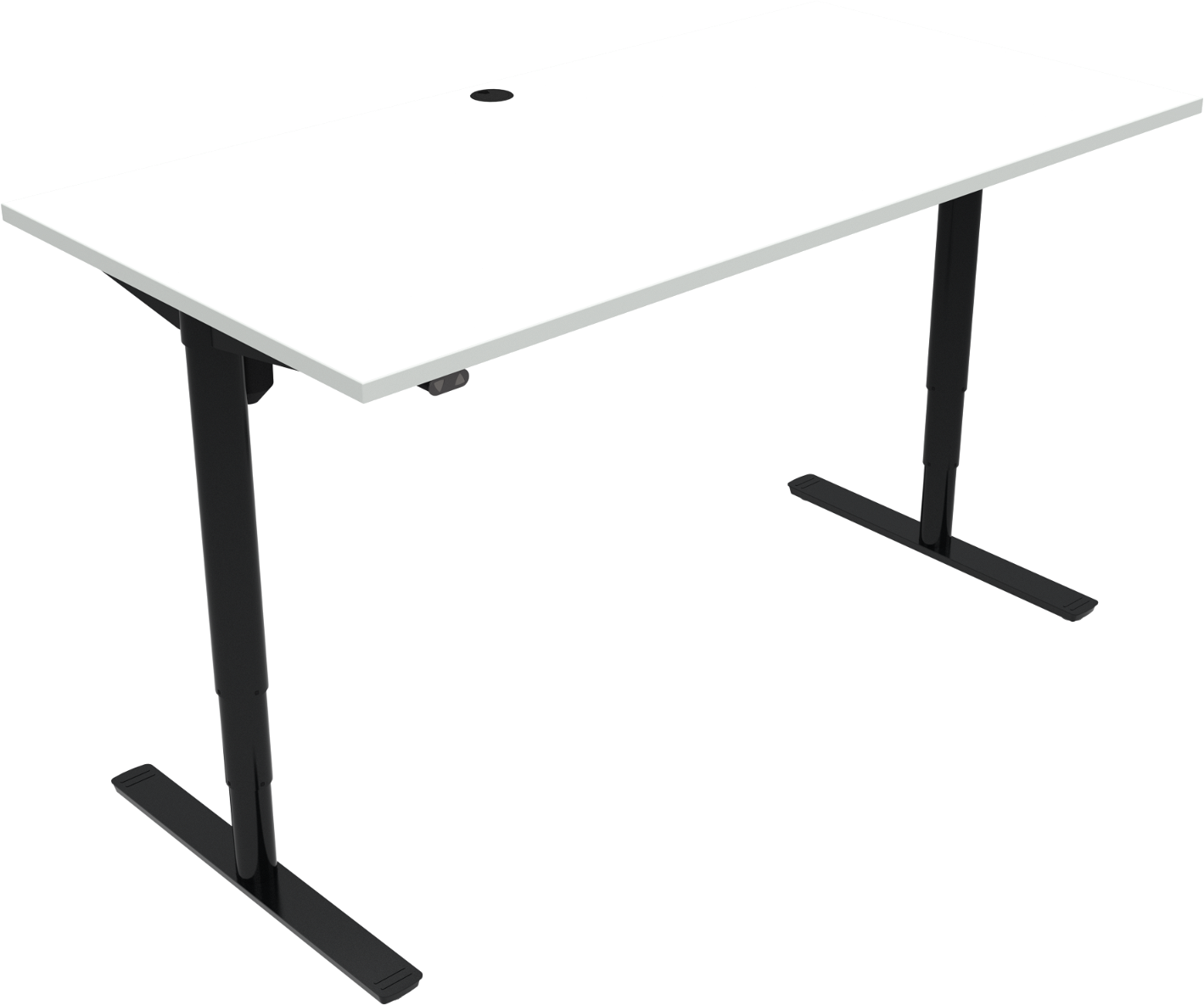 Hæve- og Sænkebord Zennord Comfortzone - Hvid/Sort 160x80 cm