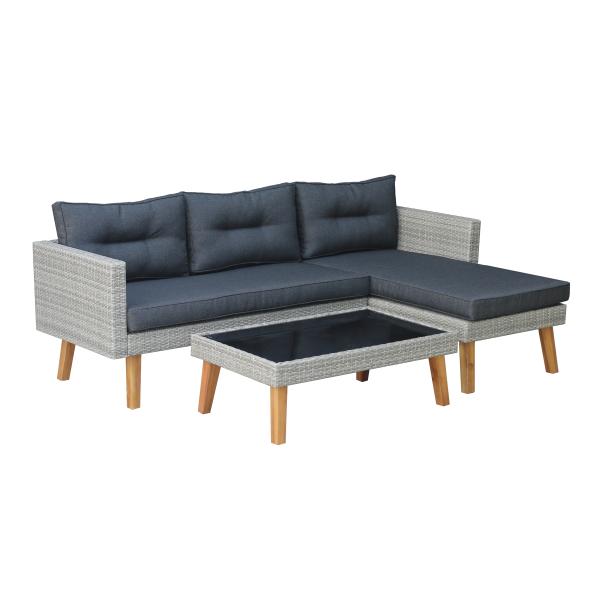 Homeville Alfena Loungesæt Polyrattan Grå