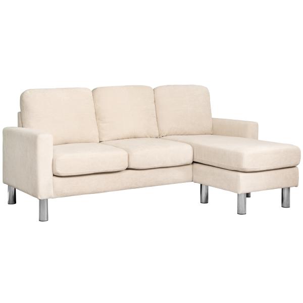 Homeville Atlanta Højre- Venstrevendt Stof Beige 186x136x86cm