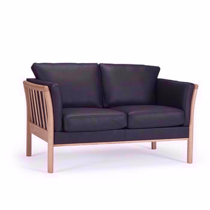 Nordly Fredericia Tremmesofa   Personers Sofa Sort Læder   Møbelsalg